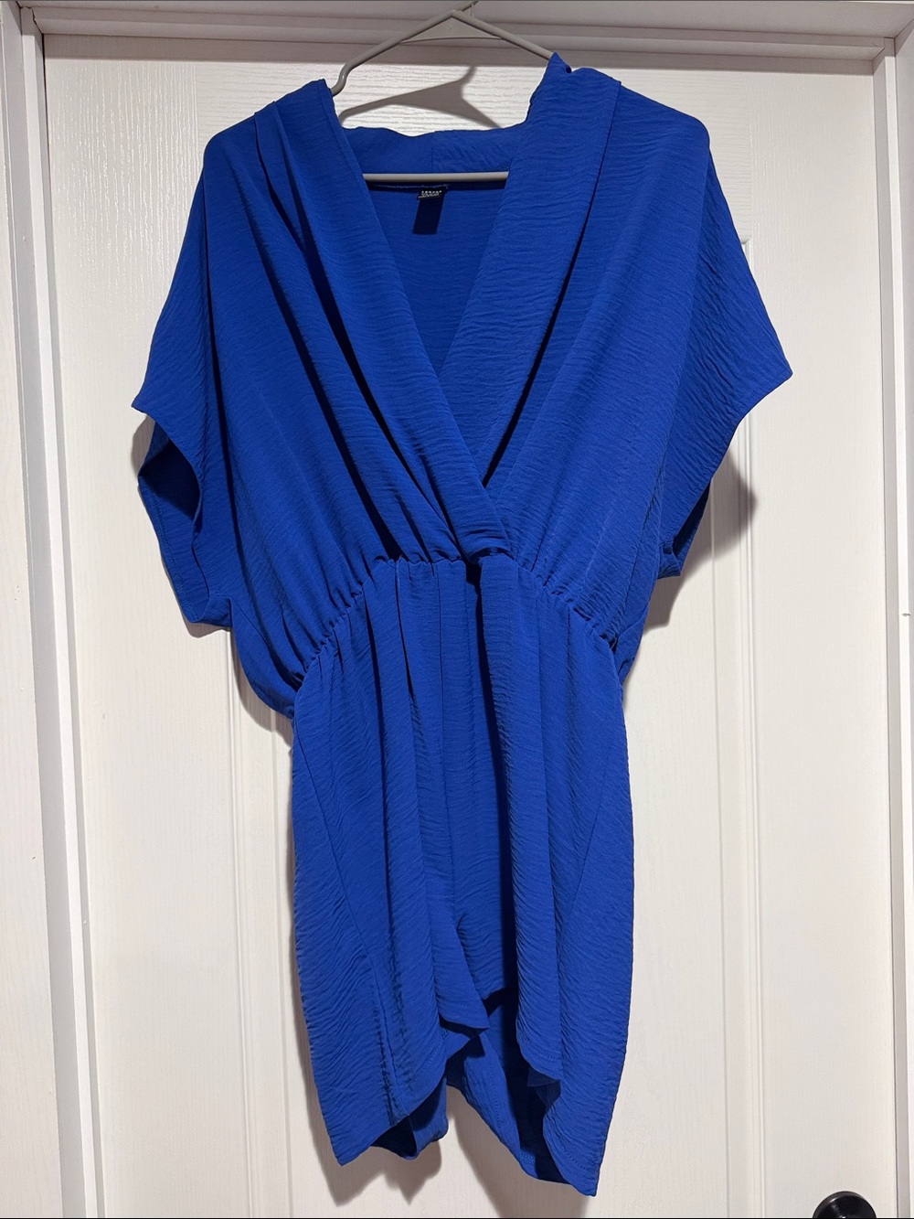 Women’s V-Neck Short Sleeve romper in Royal Blue